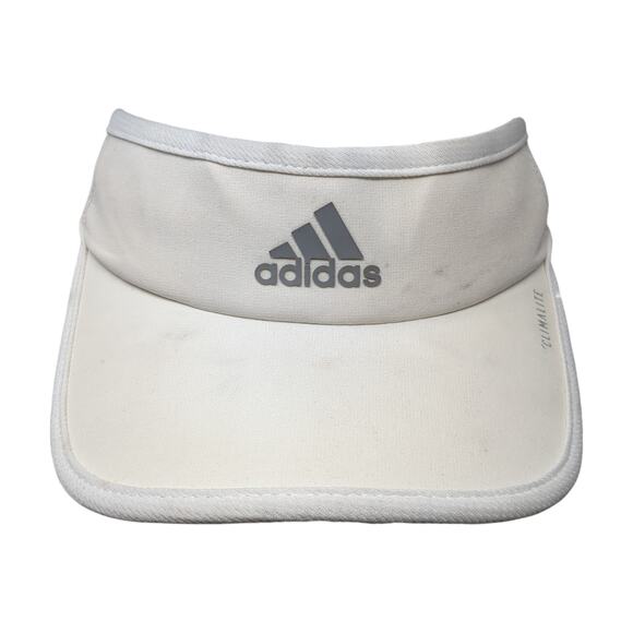 Adidas Climalite Sun Visor Cap White One Size Adjustable Strap Lightweight - Picture 1 of 9